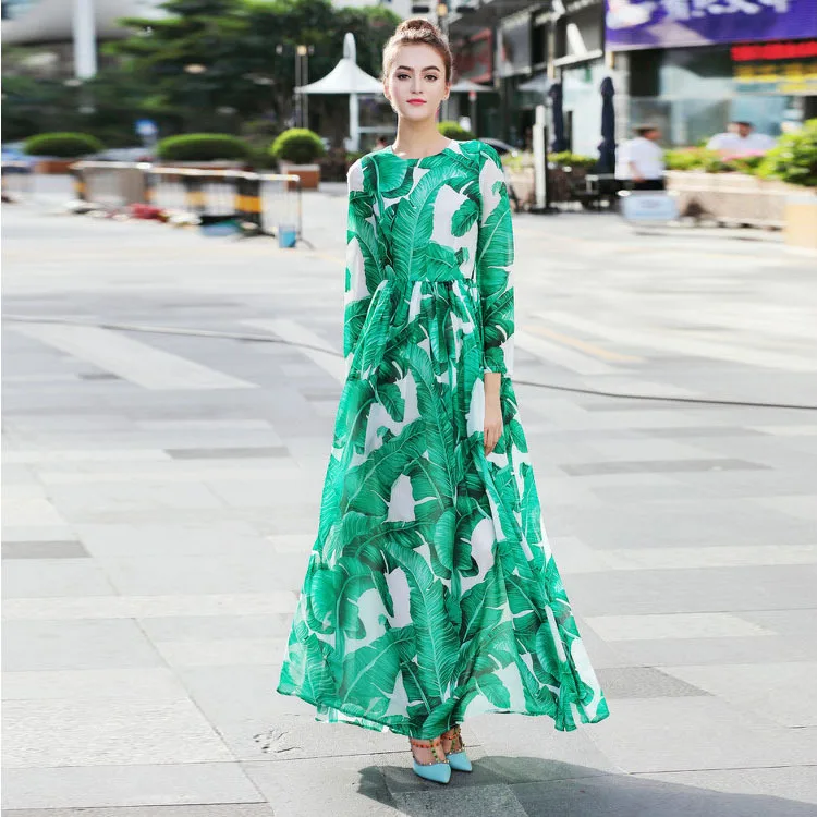 Женское модельное платье макси длинное дизайнерское в стиле бохо с принтом