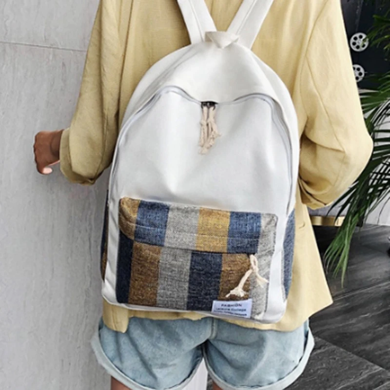 

Backpack Student Bag Nylon Cloth Outdoor Leisure Bag College Wind Contrast Color Backpack