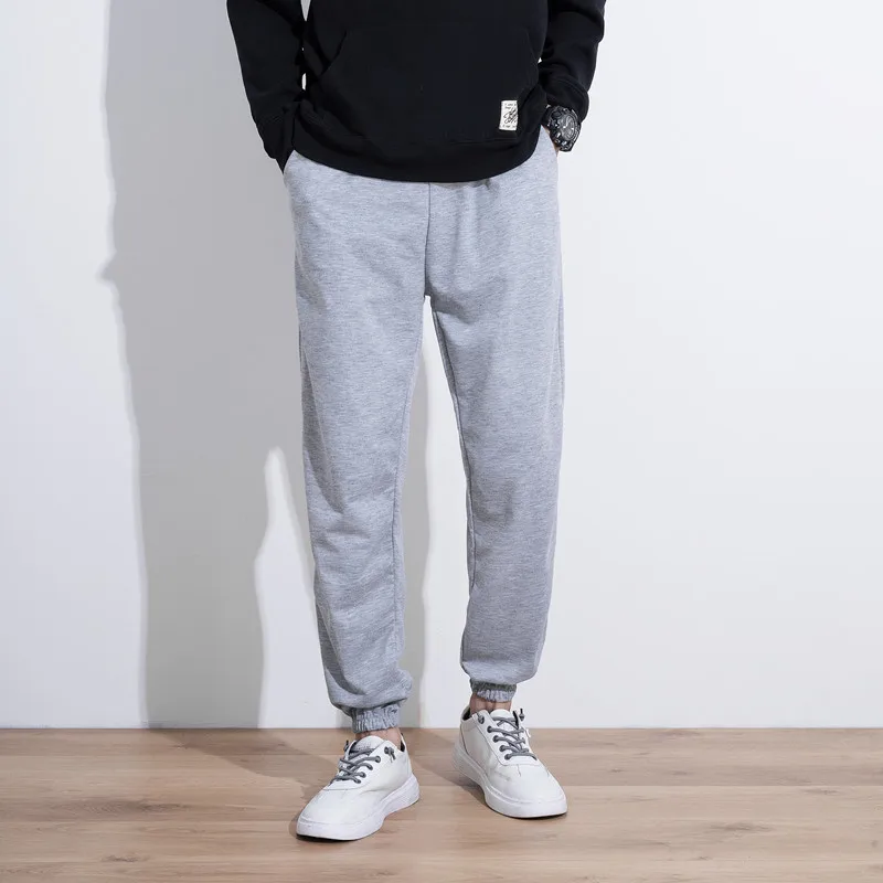 

Летние мужские повседневные однотонные брюки, универсальные спортивные брюки из чистого хлопка, мужские свободные облегающие штаны для бе...