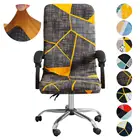 ML в виде геометрических фигур Печатные эластичный стрейч офисные чехол на компьютерное кресло с защитой от пыли игровой чехол для кресла поворотный кресло бытовой-1