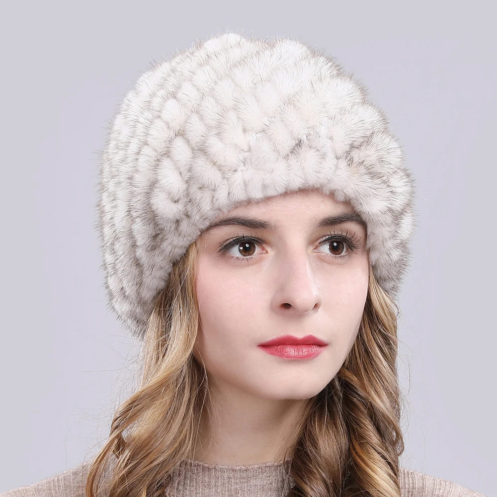 Лидер продаж зимняя женская меховая шапка из натуральной норки натуральная