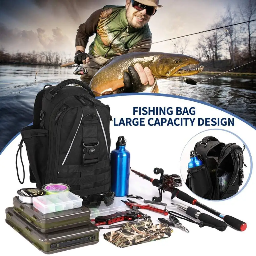 Fishing Tackle Bag Waterproof Nylon Single Shoulder Backpack Hand Chest Outdoor Camping Hiking Huntting Tactical Army | Спорт и