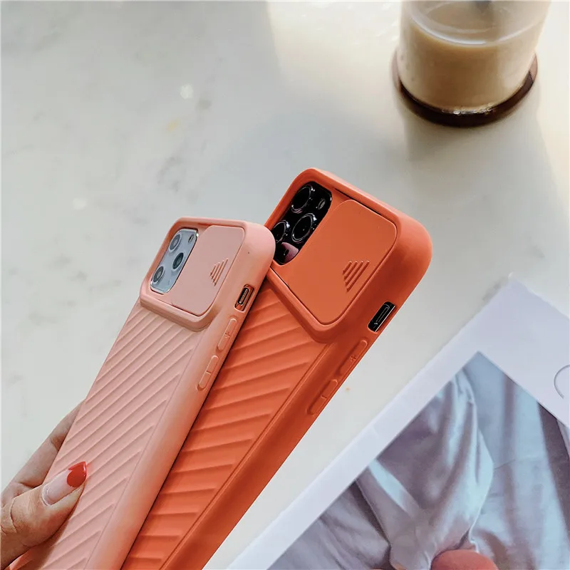 

Luxury Thin Soft Fashion Slider Phone Case for iPhone SE 2020 11 12 Pro Max X XR Silicone Skin Feel for XS Max 7 8 6 6s plus