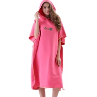 new quick drying changing robe bath towel outdoor adult hooded beach towel poncho women men bathrobe towels swimsuit cloak pink