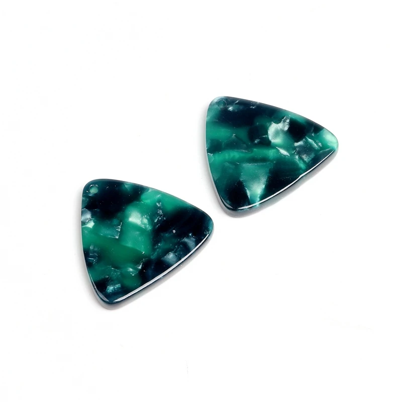 A08-259F-6PCS Tortoise Shell Earring Charms,Acetate Stick Charms,Triangle Shaped pendant,Triangle Shaped Earrings Part, 22mm x 24mm,ACE202 - Metal color: A08-259F-6PCS