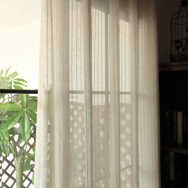Linen stripe curtain yarn For Living Room Striped white bedroom Window Drapes Bedroom Kitchen curtains kids | Дом и сад