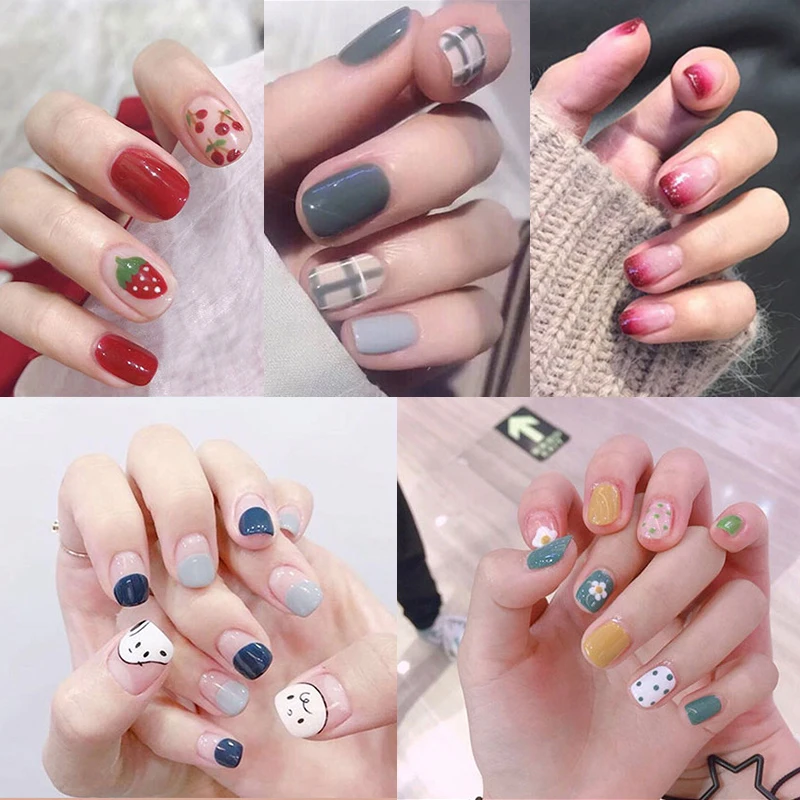 Красочные накладные ногти 24 шт./компл. наклейки для ногтей полное покрытие дизайн