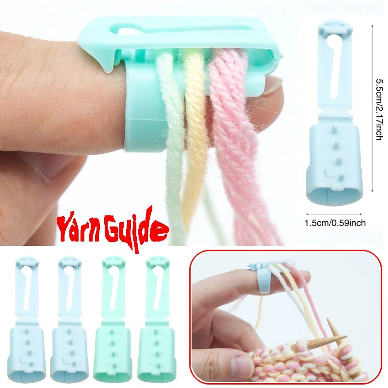 

Plastic Yarn Guide Knit Thimble Ring Type Knitting Tool Finger Splitter Sweater Wool Sewing Accessories