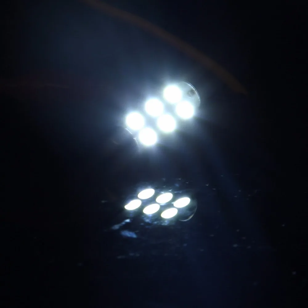 5 шт. 41 мм 6 SMD 5050 автомобильный Стайлинг Белый светодиодный купол с фестонами