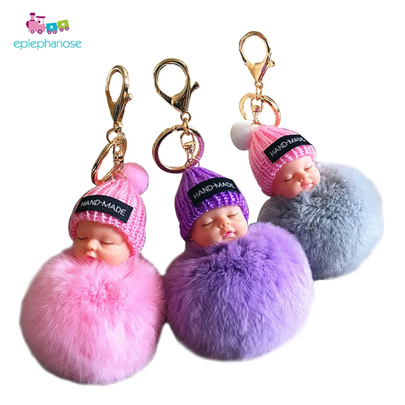 Спящая кукла маленькая игрушки для девочек подвеска в сумку помпон плюшевая