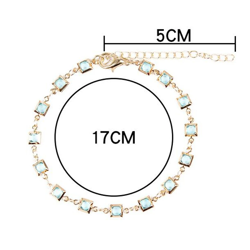 Браслет с голубыми Кристаллами цепочка браслет для женщин дружбы сладкие