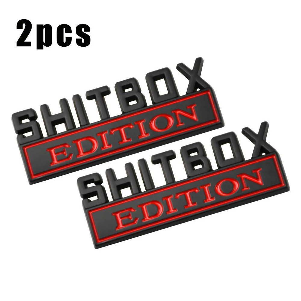 

3D Car Sticker 80x30mm Black Red Car FOR Truck Badge Sticker Zinc Alloy 2pcs