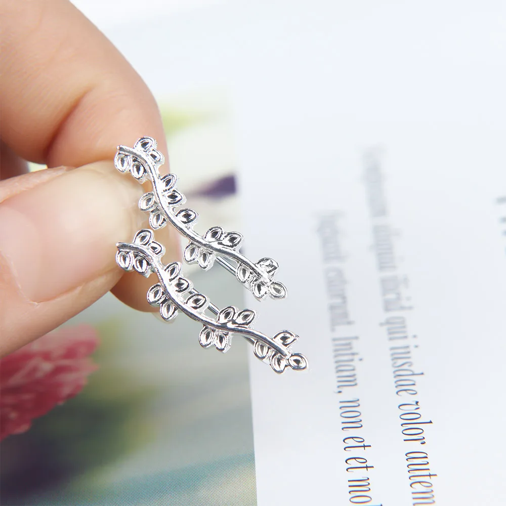 Женские модные серьги с манжетами серьги-гвоздики ушками в виде листьев