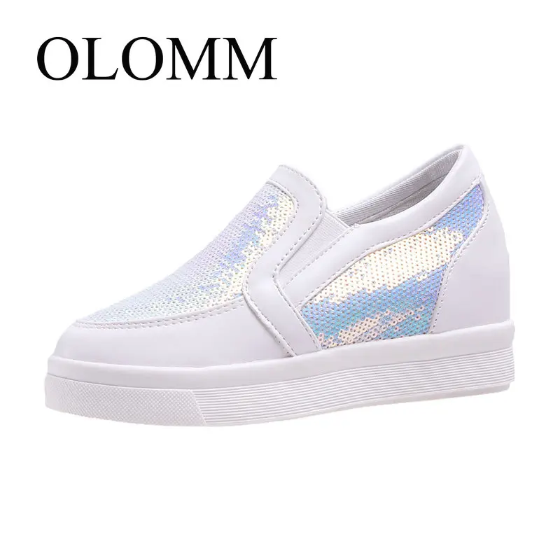 Женские весенние дышащие прогулочные туфли OLOMM для досуга увеличивающие рост