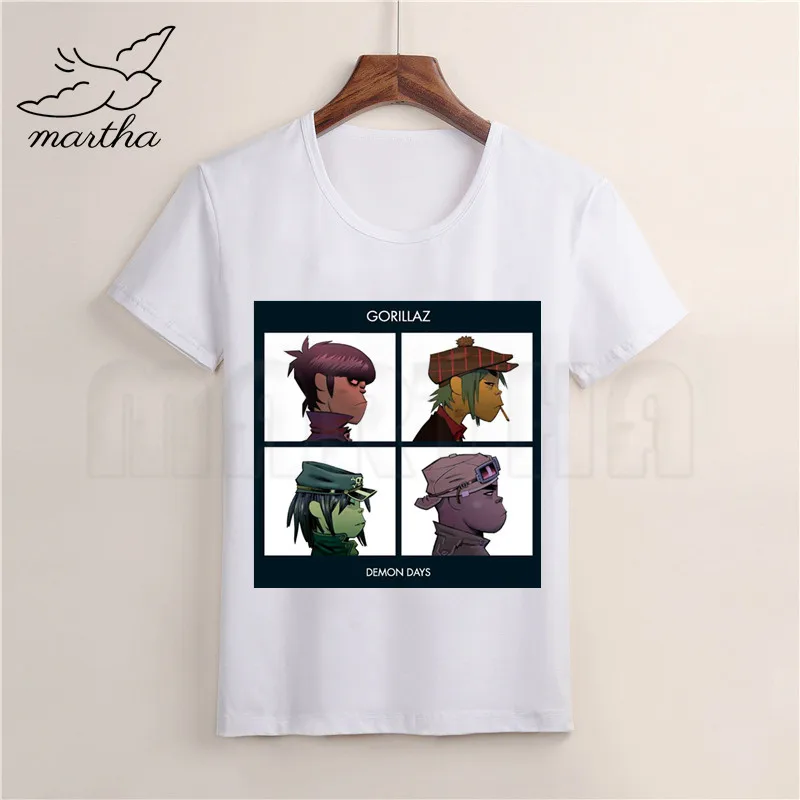 Gorillaz/белая футболка с принтом рок-группы рисунком дизайнерские Детские футболки