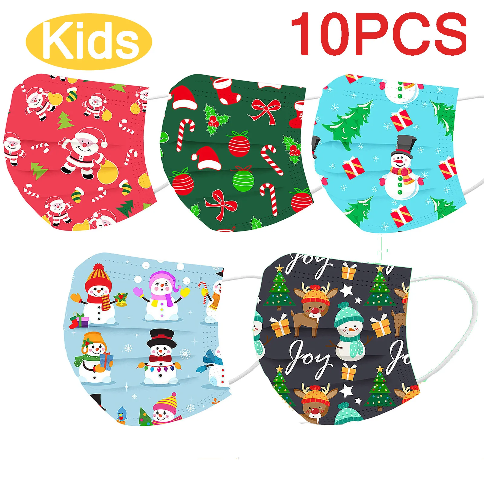 Fast Delivery 10pcs Kids Christmas Disposable Masks Halloween Cosplay Mascarillas Desechables Mascherine Merry | Тематическая