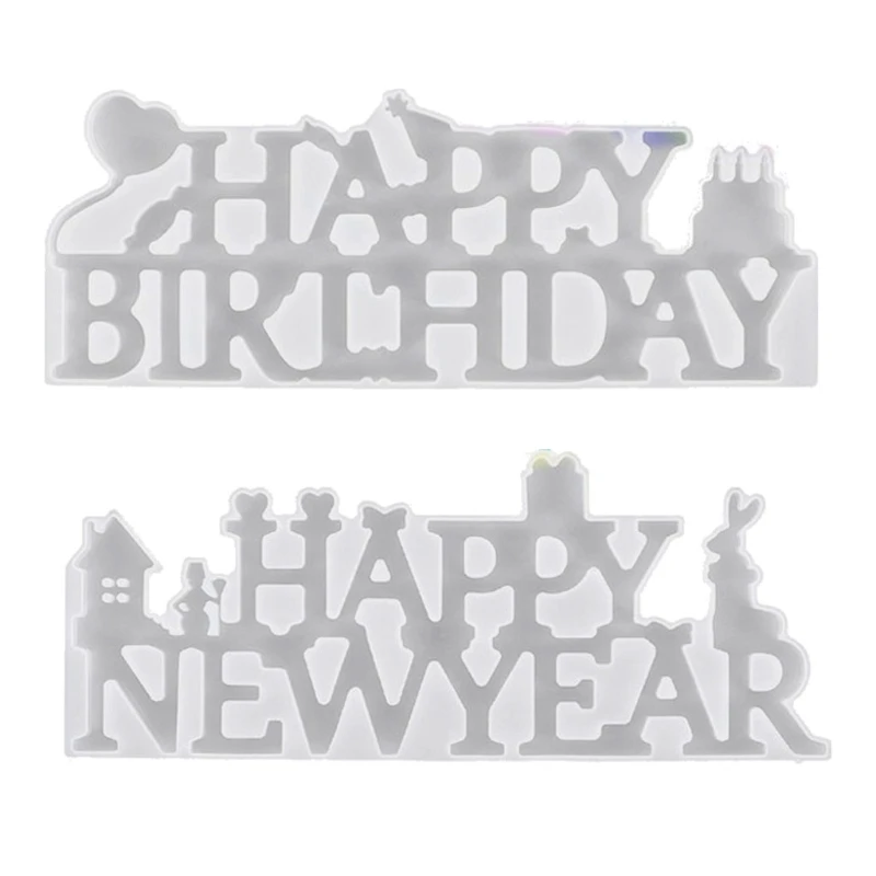 

"Сделай сам" с днем рождения Happy Новый год смолы литейная форма 2021 Новый год формы для букв