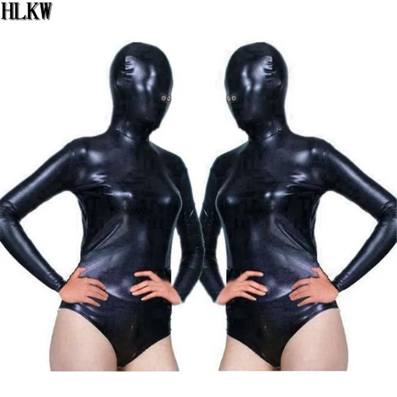 Эротический черный латексный костюм кошки для мужчин резиновый головной убор