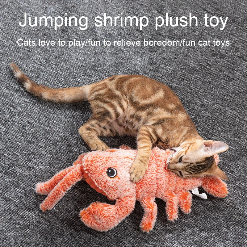 

USB Charging Electric Cat Toy Charging Simulation Dancing Moving Floppy Lobster Pet Toy Tooth Cleaner Plush Cute Cat Toy