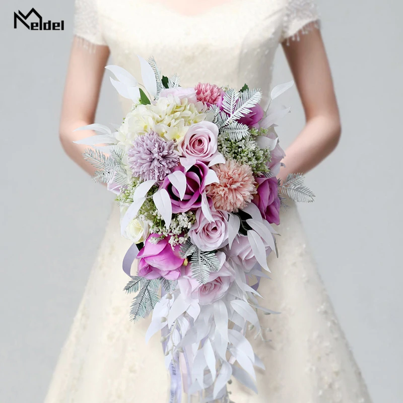 Meldel Свадебный букет из цветов цветы для невесты искусственные Шелковая Роза