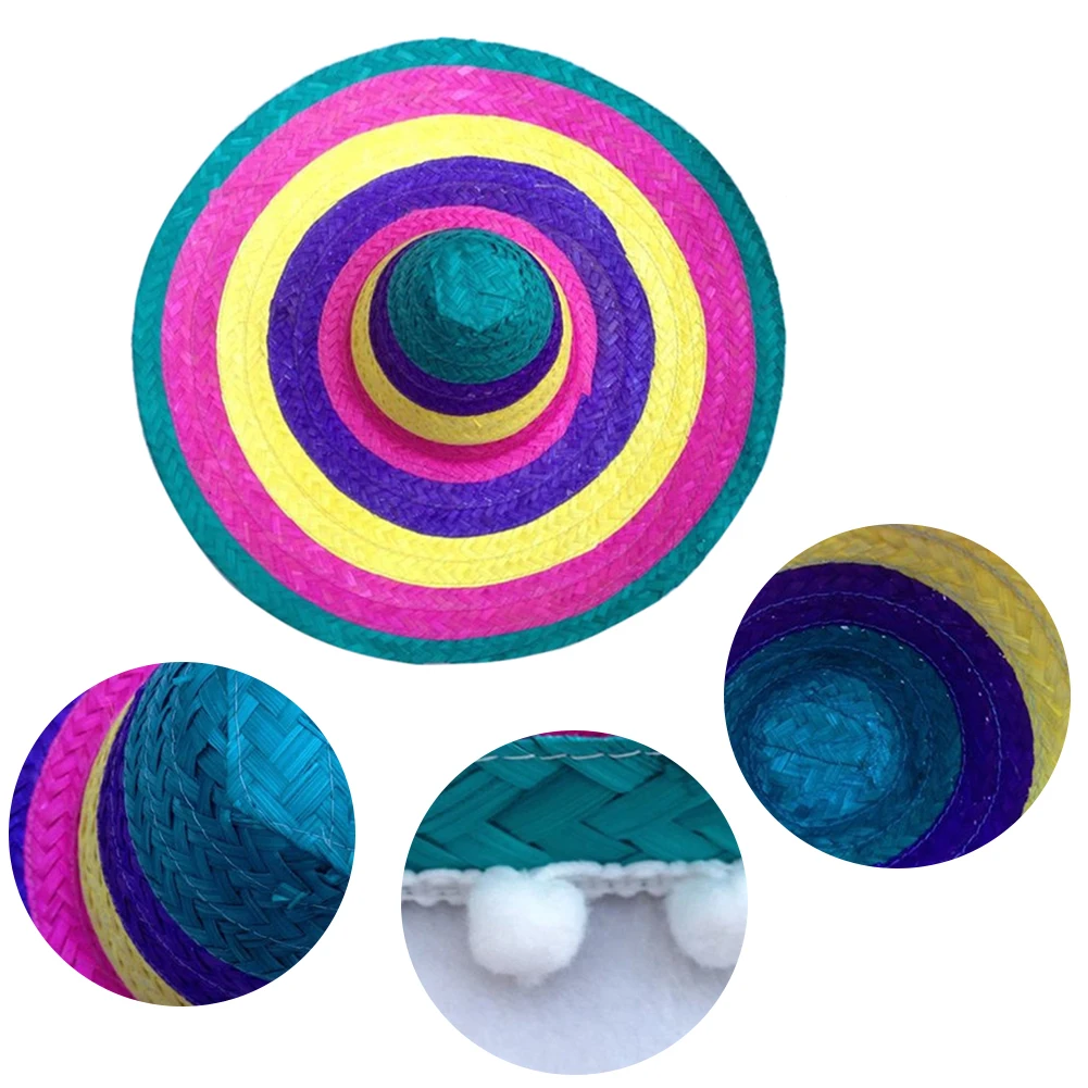 Уличные соломенные шляпы в мексиканском стиле с цветными краями подарок на все