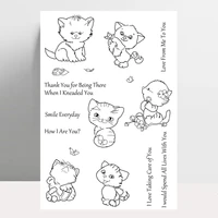 azsg cute cats blessings clear stamps for diy scrapbookingcard makingalbum decorative silicone stamp crafts