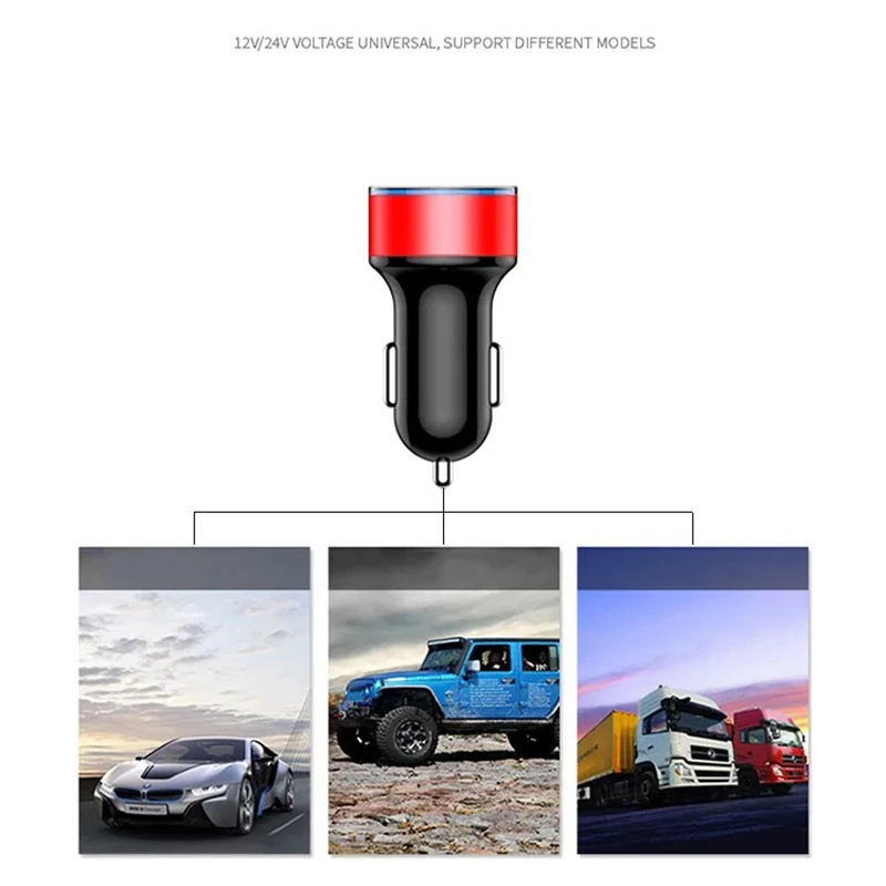 Автомобильное зарядное устройство с двумя usb портами 2020 3 1 А 2 порта ЖК дисплей 12 24