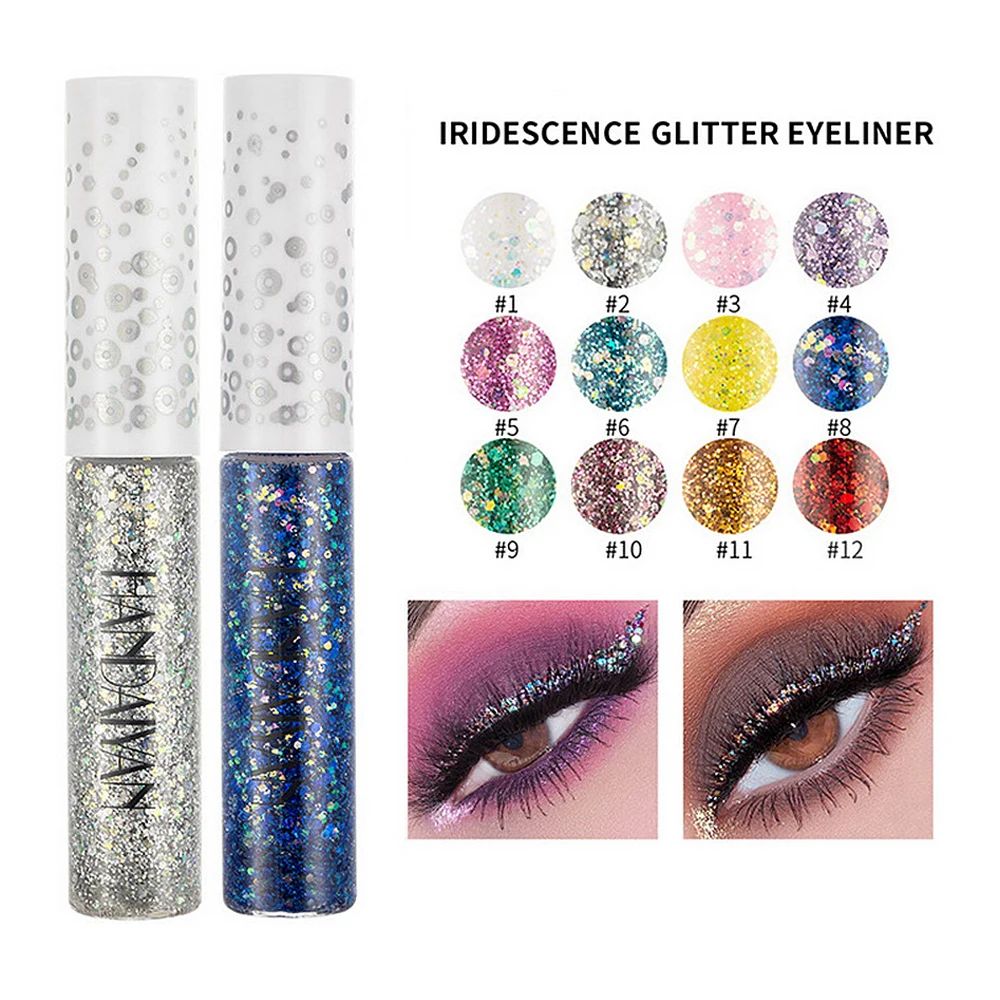 Блестящие жидкие тени для век стойкие блестящие водостойкие подводки глаз