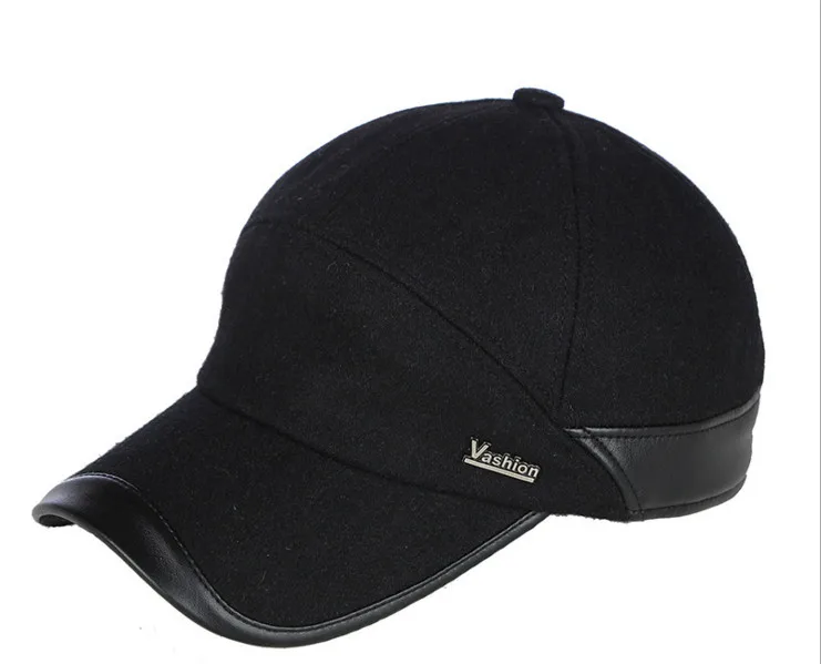 

2022 New Design Baseball Cap Sports Snapback Simple Solid Hats For Men autumn winter warm hats with ears