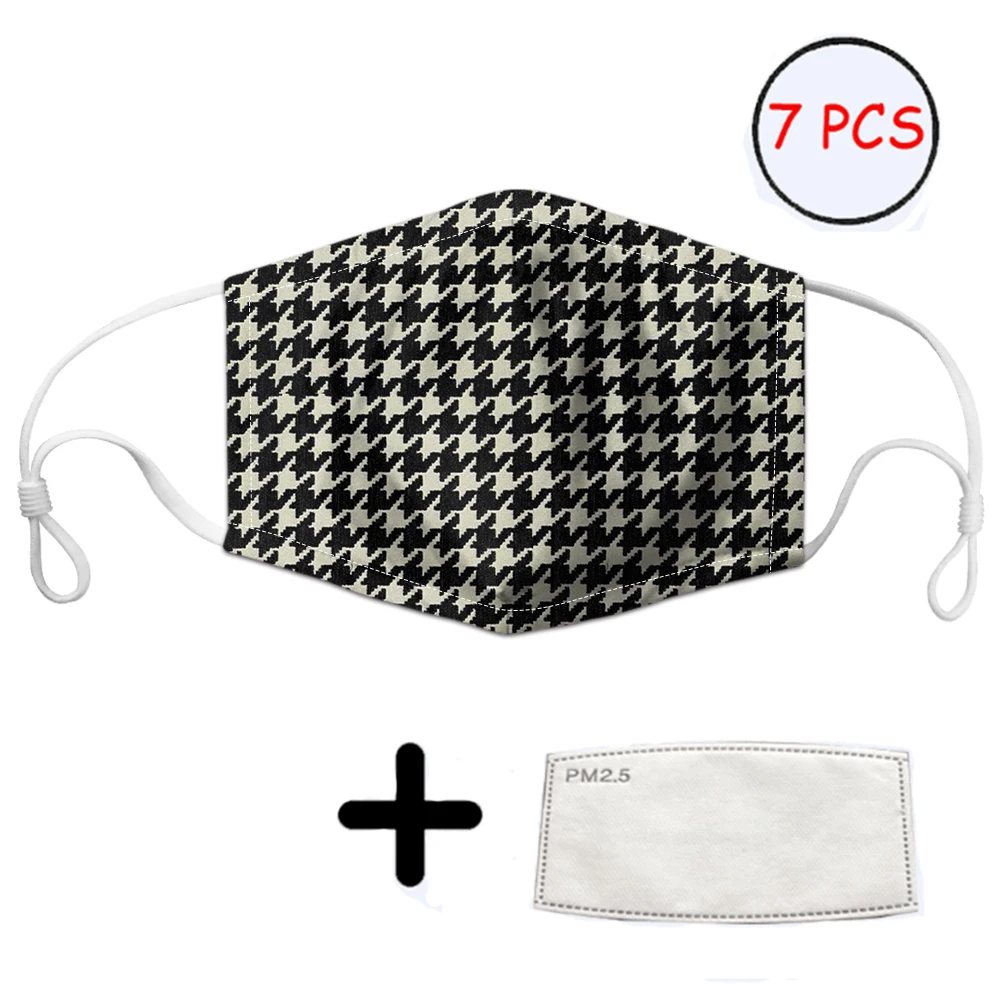 Модная женская маска THIKIN с принтом гусиные лапки Пылезащитная для лица фильтрами