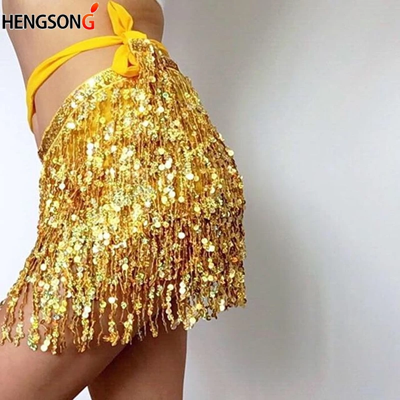 

Latin Dance Skirt For Women Professional Sumba Dancing Skirt Adult Cheap Stage Rumba Qia Qia Latin Tassel Sequined Dress