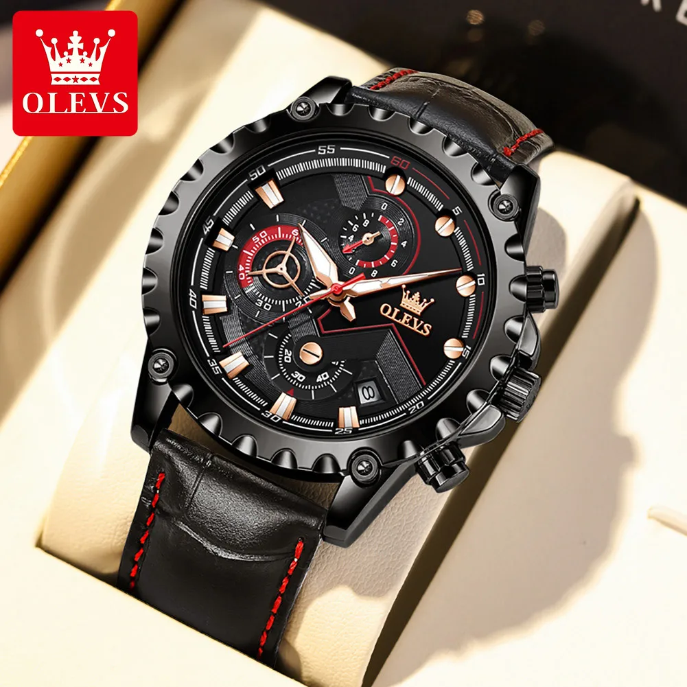 

2021 OLEVS часы для мужчин лучший бренд класса люкс мужские наручные часы кожаные кварцевые часы спортивные водонепроницаемые мужские часы Relogio...
