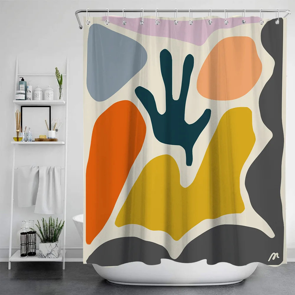 

Nordic Geometric Painting Shower Curtain Bathroom Curtain Boy Girl Child Room Decor Curtains With Hooks Bathtub Accessories