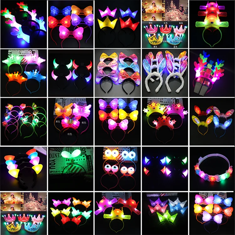 На Рождество и Хеллоуин Светящийся повязка на голову кошачьими ушками капюшоне с