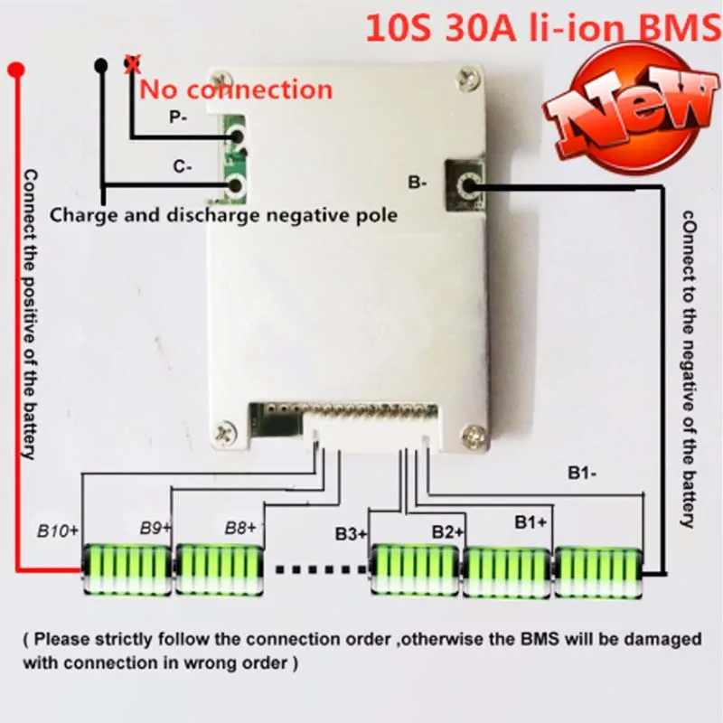 10S 36V 42V литий-ионный аккумулятор BMS система управления батареей для