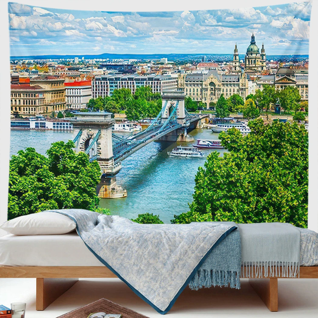 

Aegean Sea Natural Landscape Tapestry Tropical Seaside Summer Modern Art Wall Hanging Boho Home Decor Picnic Mat Carpet Gifts