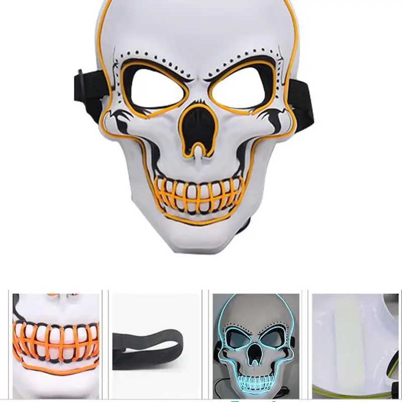 HobbyLane LED Halloween Scary Glow Skeleton Mask Cosplay Party Costume Supplies Mardi Gras | Дом и сад