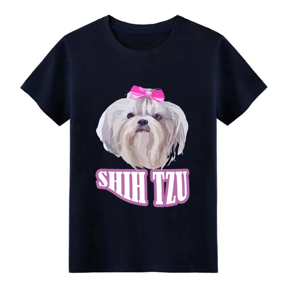 Мужская футболка с коротким рукавом shih tzu dog 2 европейский размер S-3xl одежда для