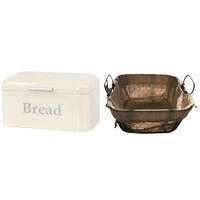 bread box cupboard iron snack box white metal art storage baskets industrial style kitchen snack storage basket