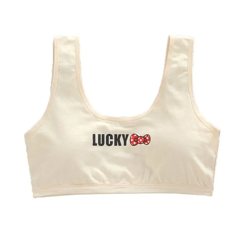 

Girl Racerback Cotton Sport Training Bra Letter Print Wide Strap Underwear 8-18Y F3ME