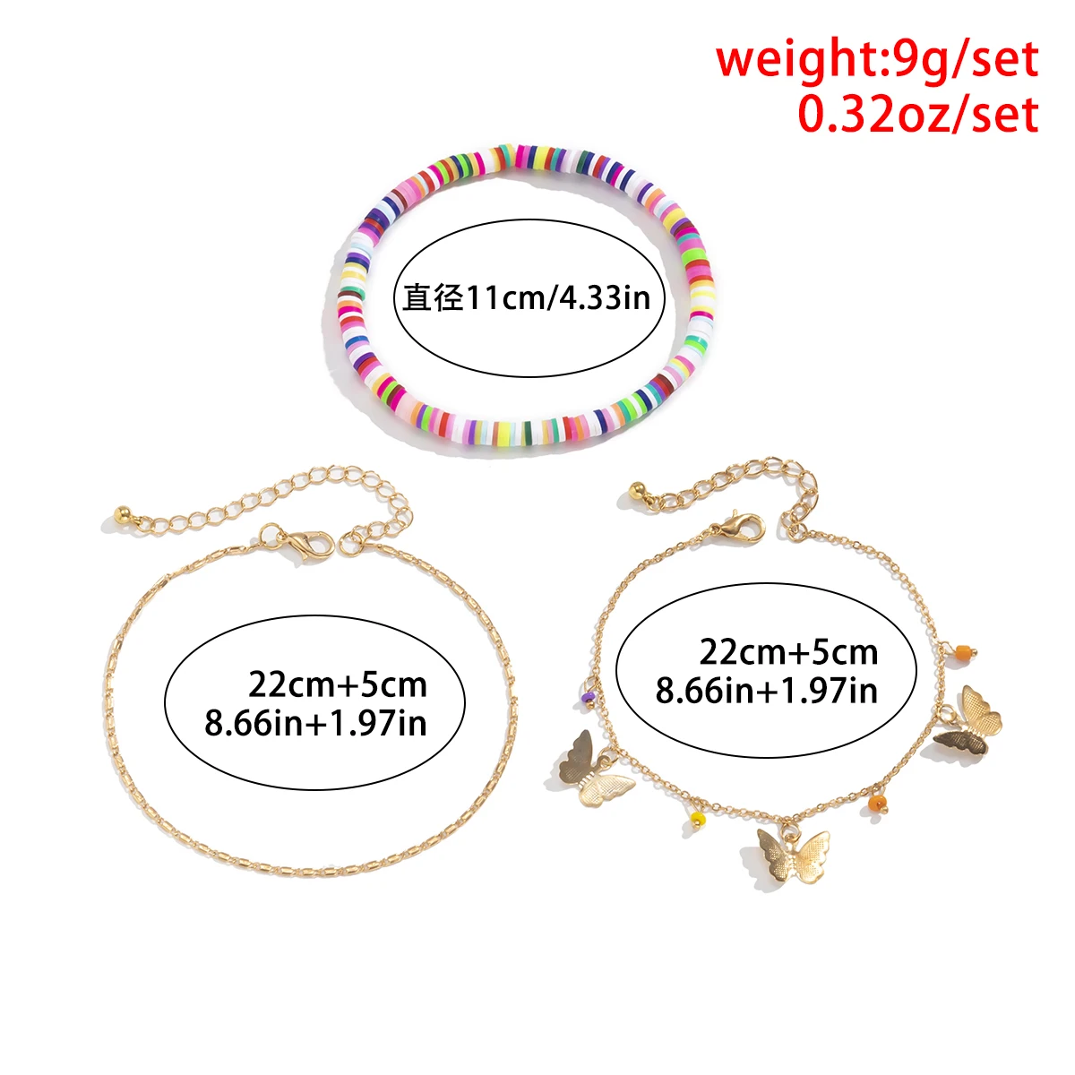 

Cute Butterfly Anklet For Women Boho Colorful Bracelet On The Leg Exquisite Aesthetic Multi Layer Foot Jewelry 2021 Trend Party