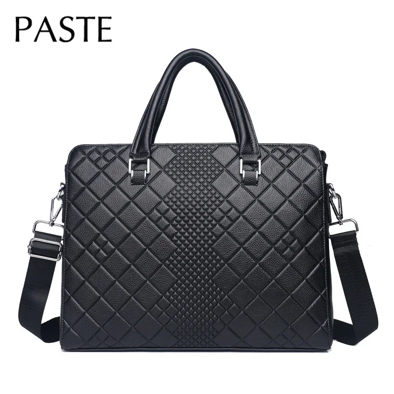 2020 известный бренд Сетка воловья кожа мужской портфель ноутбука Бизнес 14 дюймов