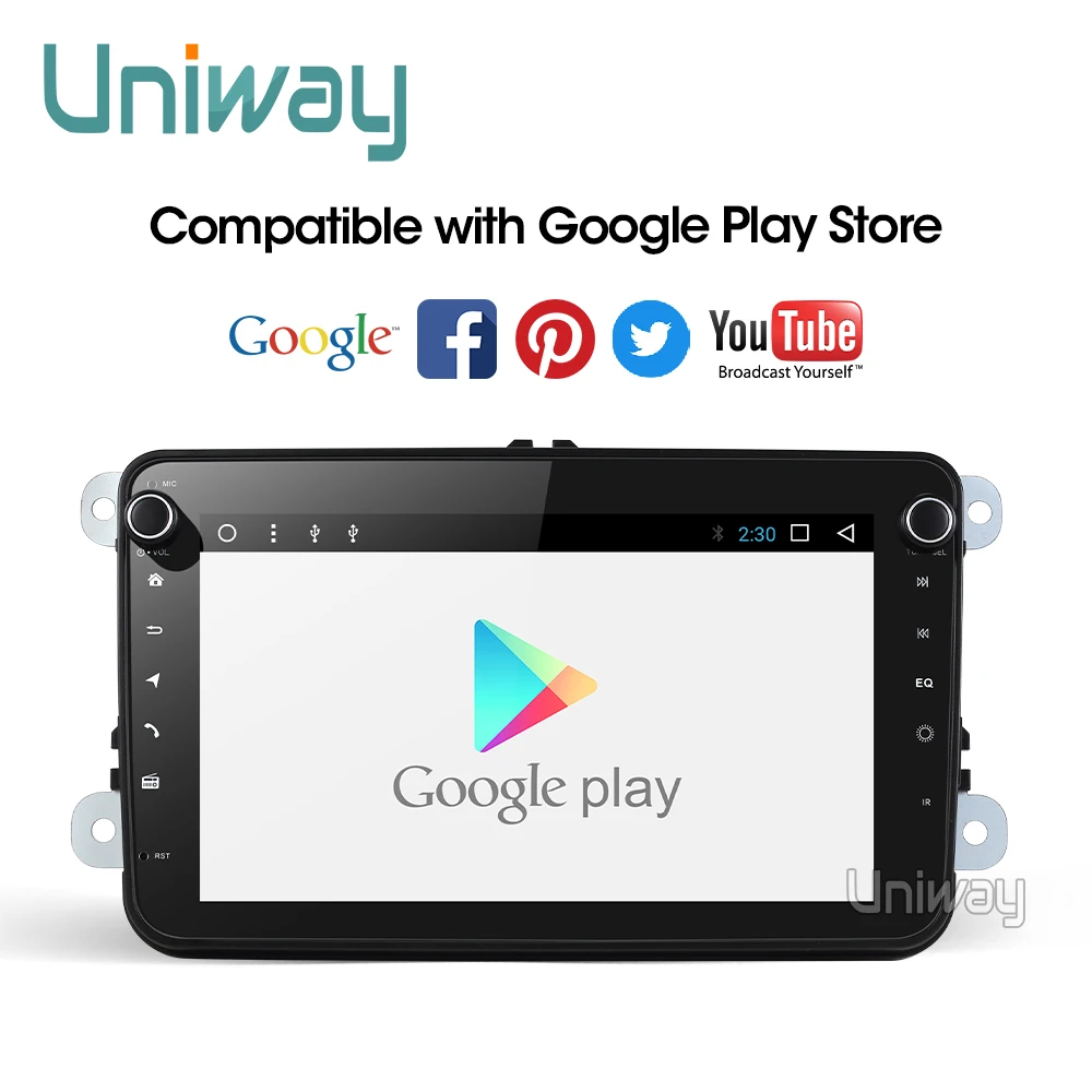 Uniway " 2 din android 8,1 автомобильный dvd для vw passat b6 b7 golf 5 6 tiguan polo octavia rapid fabia мультимедийный навигационный плеер