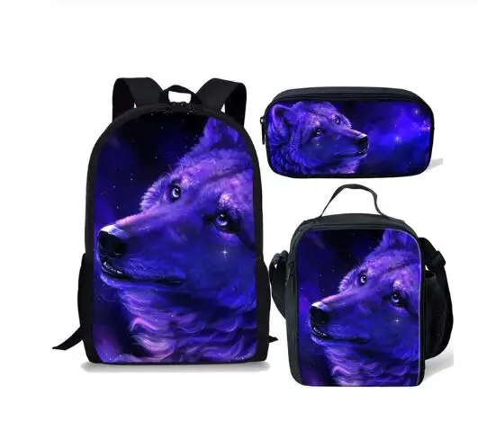 Новый комплект из 3 предметов рюкзак для девочек и мальчиков фиолетовая