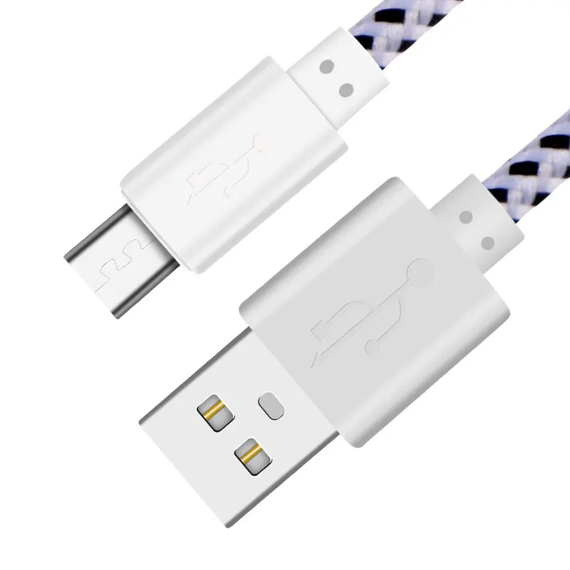 White Быстрый USB 1 м 2 м 3 м нейлоновая оплетка Micro USB кабель для samsung Galaxy S7 6 Xiaomi htc LG NokiaTablet кабель для передачи данных зарядный Шнур зарядное устройство - Цвет: White
