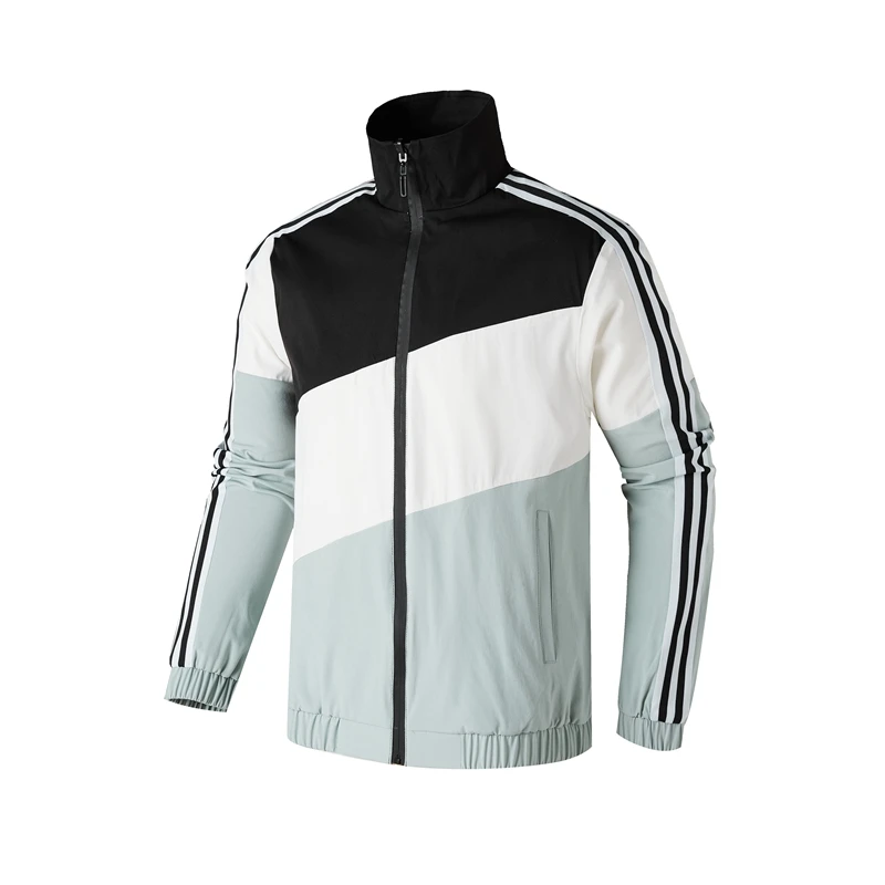 

Hot Sale Splicing Windbreaker Jacket Men Autumn Outdoor Thin Hooded Jacket Men Large size Zipper Jacket
