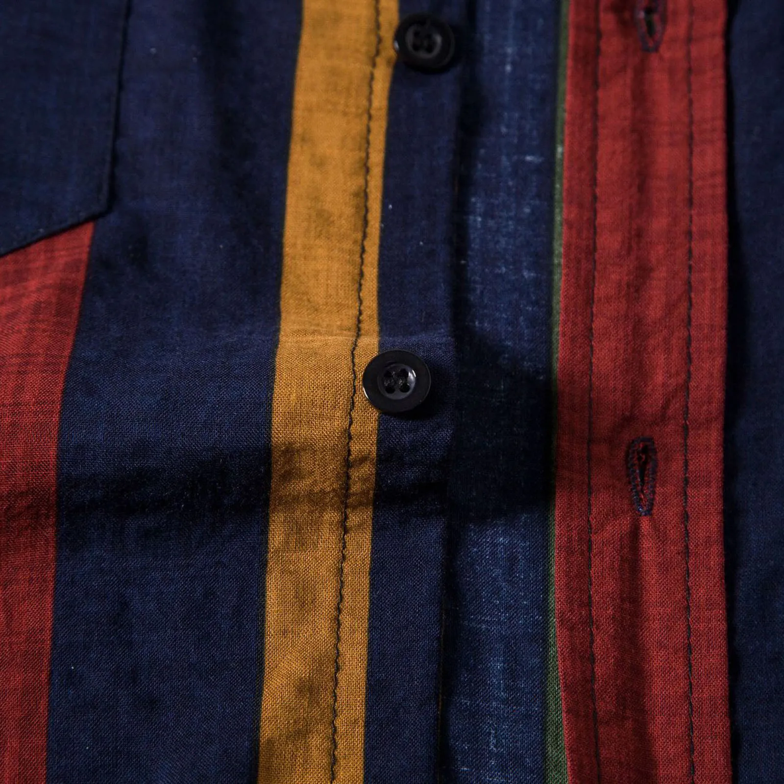 

Men's Shirts Autumn Winter Fashion Casual Stripe Splice Shirt Long Sleeve Double Pocket Turn-Down Collar Top Men Clothing