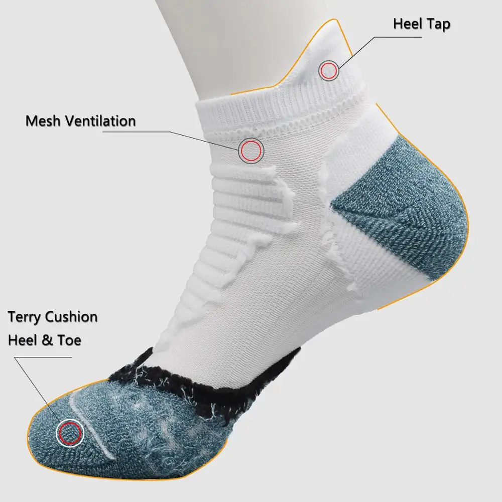 Женские носки до лодыжки с противоскользящей подушкой низкий вырез поддержка