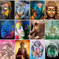 gatyztory oil paint by numbers the buddha frameless diy painting by numbers 60x75cmon canvas religion faith hand painting decor