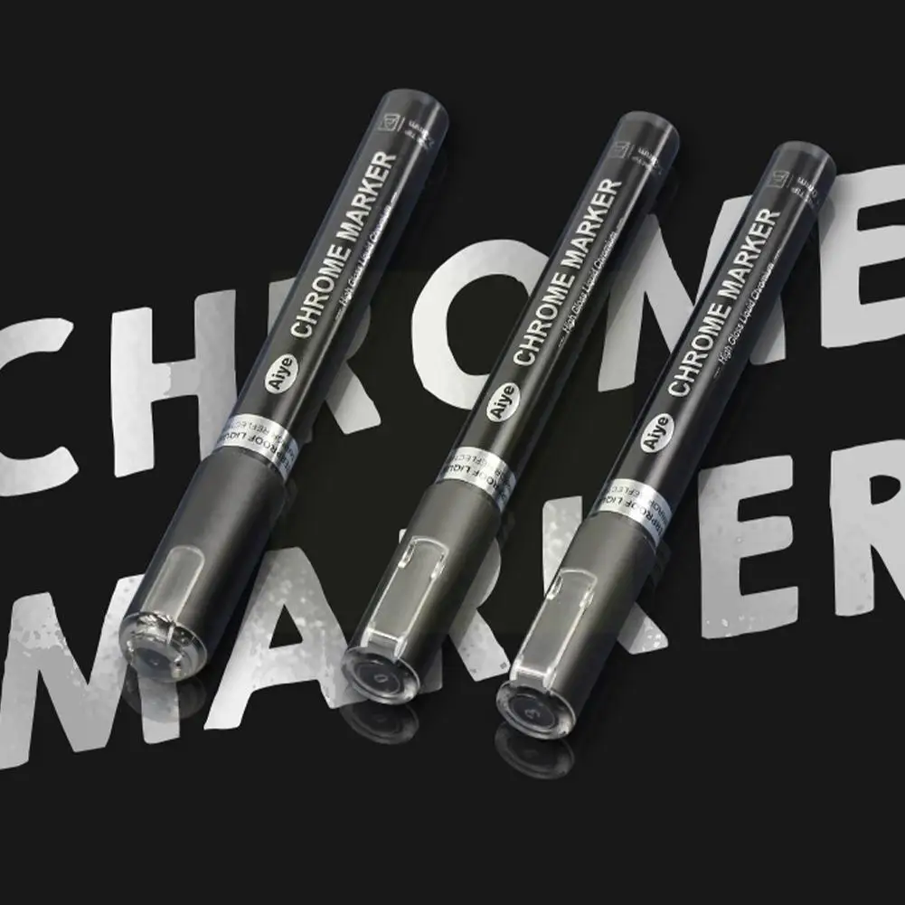 

Mirror Pen -plated Marker Pen Reflective Paint Electroplating Silver Liquid Plastic Mirror Pen Model Diy Marker Highl R3t4
